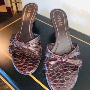 Ralph Lauren snake print heels